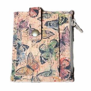 Cork Butterfly wallet card coin holder handmade